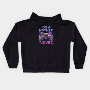 Gamer Mom Gaming On A Mother Level Up Game Kids Hoodie